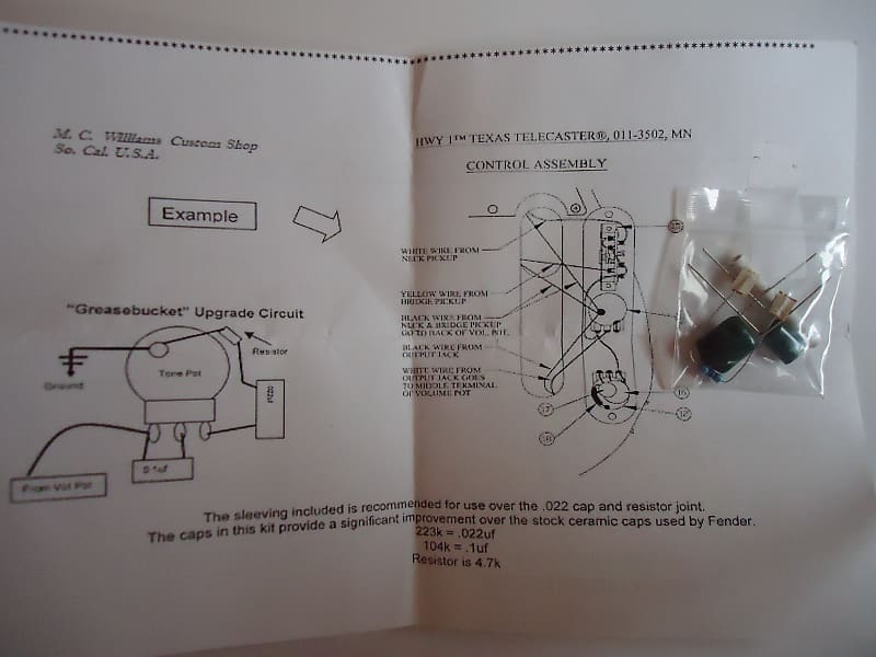 Telecaster Greasebucket Tone Control Kit | Reverb