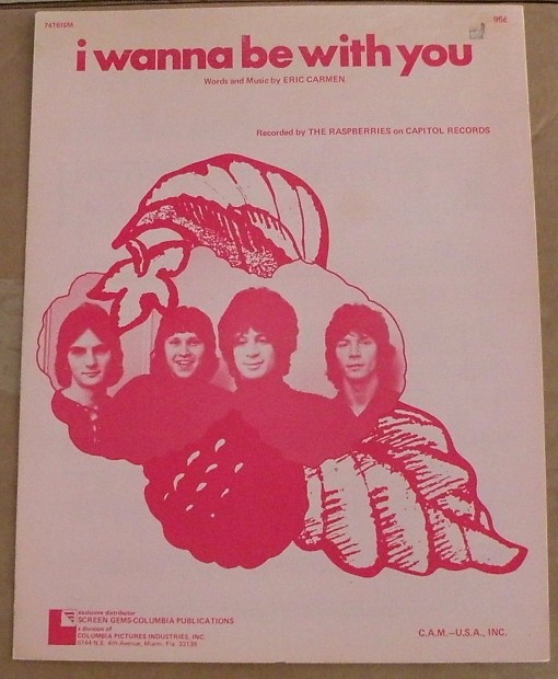 The Raspberries Vintage Sheet Music I Wanna Be With You 1972 Reverb