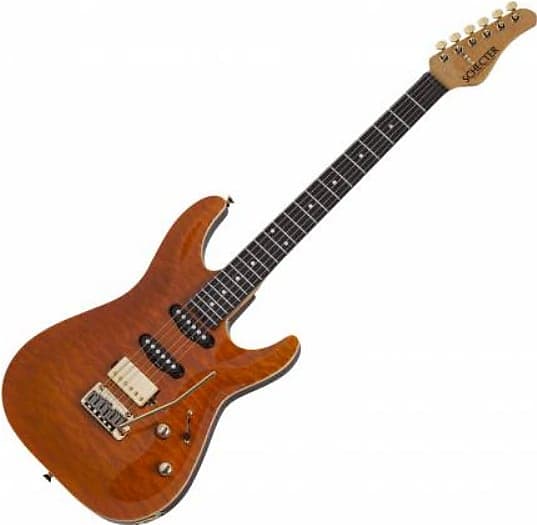 Schecter Japan California Classic Electric Guitar W/ Hardcase, Transparent Amber 7301 image 1