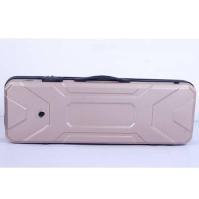 Crossrock CRA400VFCH 4/4 Violin oblong Hardshell Case in Champagne-Robot series zippered ABS molded image 4