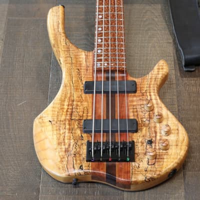 GW Custom DC-1 Neck-Thru 5-String Bass Natural Spalted Maple + OHSC image 2