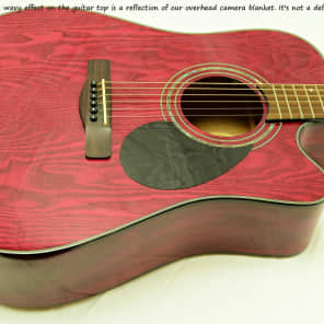 Samick D4CE TR Acoustic/Electric Guitar Beautiful Trans Red Finish w/included Accessories image 4