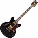 D'Angelico  Mini Double Cutaway w/ stop-bar tailpiece Black