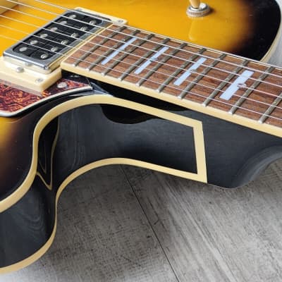 2013 Italia Torino Semi Hollowbody Electric Guitar (Sunburst) image 8