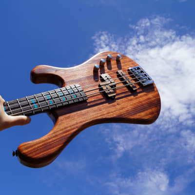Dean USA Custom Hillsboro - Oiled Cocobolo Top 4-String Electric Bass Guitar w/  Black Tolex Case (2023) image 1