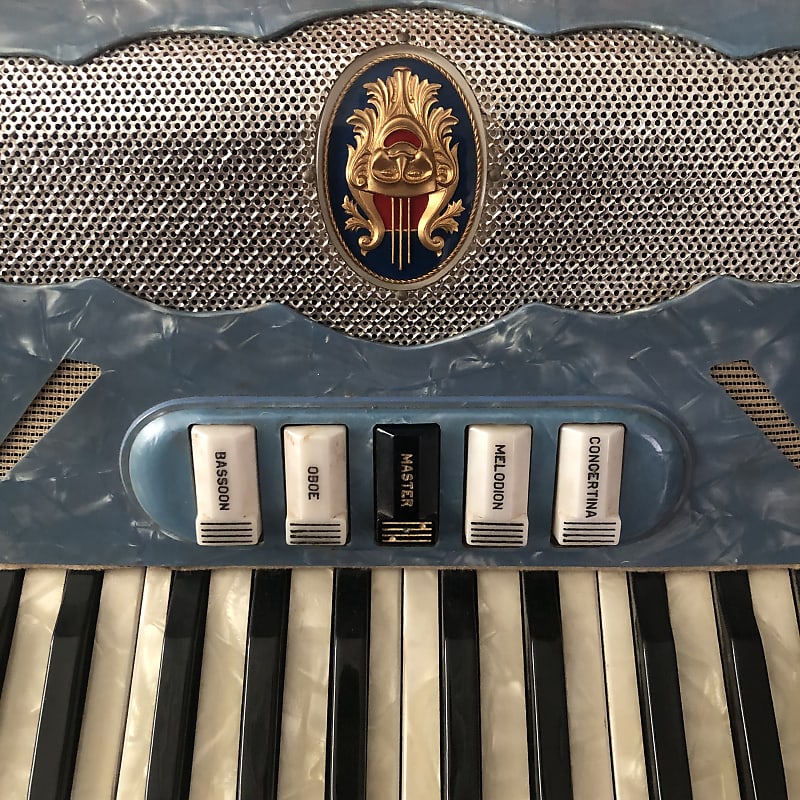 Crucianelli Sky Blue 60 Bass Vintage Accordion Made in Italy