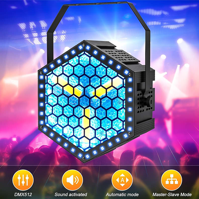 LED Retro DJ Lighting RGB Flash Hexagonal Stage Background Light for Bar  Club
