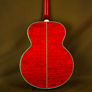 Gibson SJ-200 Custom Quilt Vine Trans Cherry Acoustic Guitar J-200 image 3