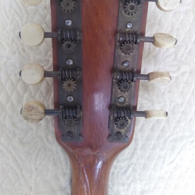 Robert barth ? 1900-1920 - Wood Inlay German bowlback, Neapolitan mandolin , parts or repair image 15