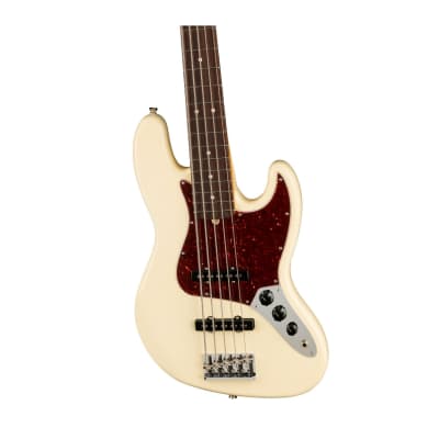Fender American Professional II Jazz Bass Guitar V (Rosewood Fingerboard, Olympic White) image 3