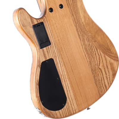 Cort GBMODERN4OPVN GB-Modern 4 Poplar Burl Top Roasted Maple Neck 4-String Bass Guitar w/Hard Case image 2