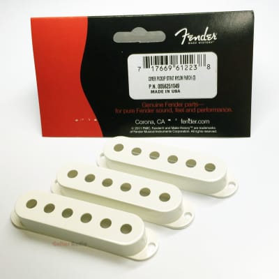 Genuine Fender PARCHMENT Strat/Stratocaster Pickup Covers - Set of 3 image 3