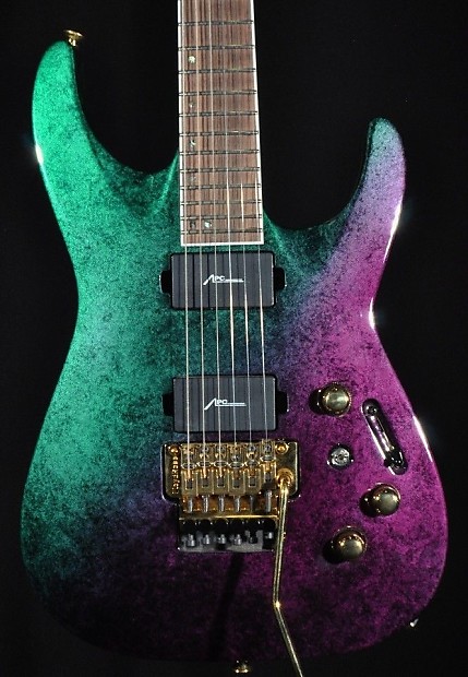 Jackson USA Custom Shop Dinky 2H Quilt Maple Top Purple Green Guitar