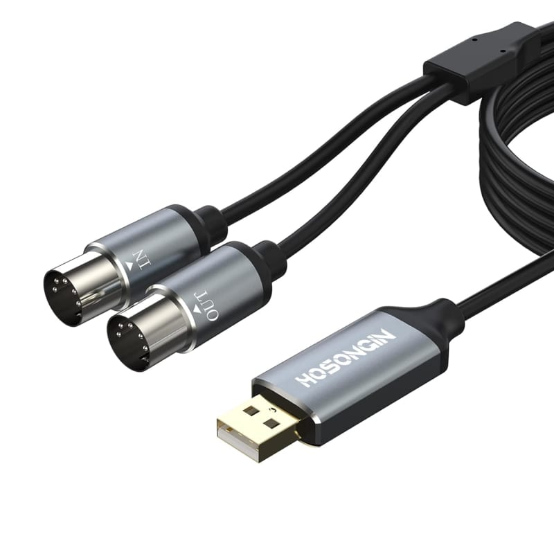 LEKATO MIDI USB C Interface USB MIDI Cable Adapter Fit Windows Mac