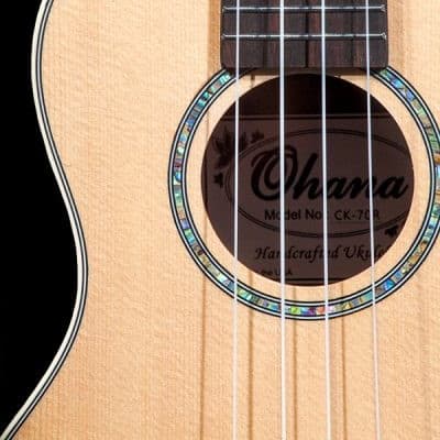 Ohana CK-70R Solid Top Rosewood B&S Satin Fin Concert Ukulele, Slotted Headstock image 7