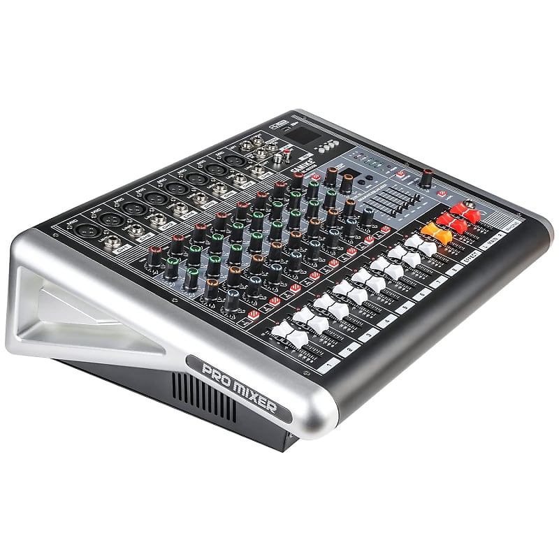 Dj Mixers 8 Channel Audio Mixer Sound Board with Bluetooth, Usb Audio  Interface with 48V Phantom Power Sounds Mixer Board with FX Reverb Delay  Effect