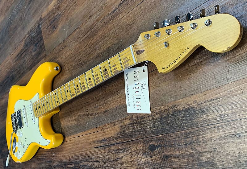 Nash Guitars Model S-67 HSS Aged Yellow Lacquer Lollar