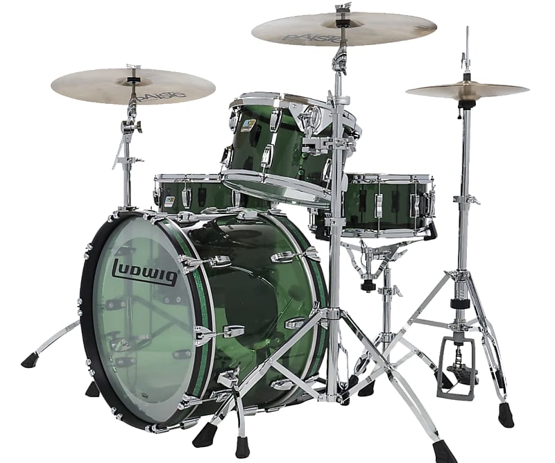 Ludwig 20/12/14/5x14" Vistalite Drum Set Green Reverb