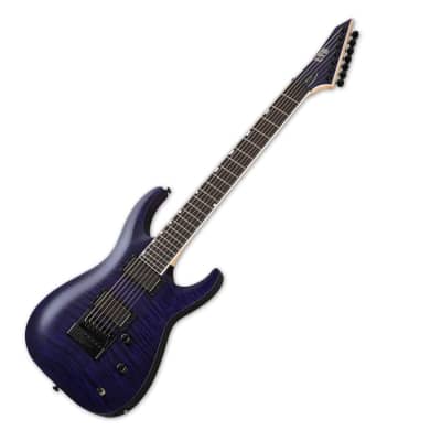ESP Brian ‘Head’ Welch SH-7 EverTune 7-String Electric Guitar with Neck-Thru Basswood Body, Flamed Maple Top, 3-Piece Maple Neck, and Ebony Fingerboard (Right-Handed, See Thru Purple) image 6