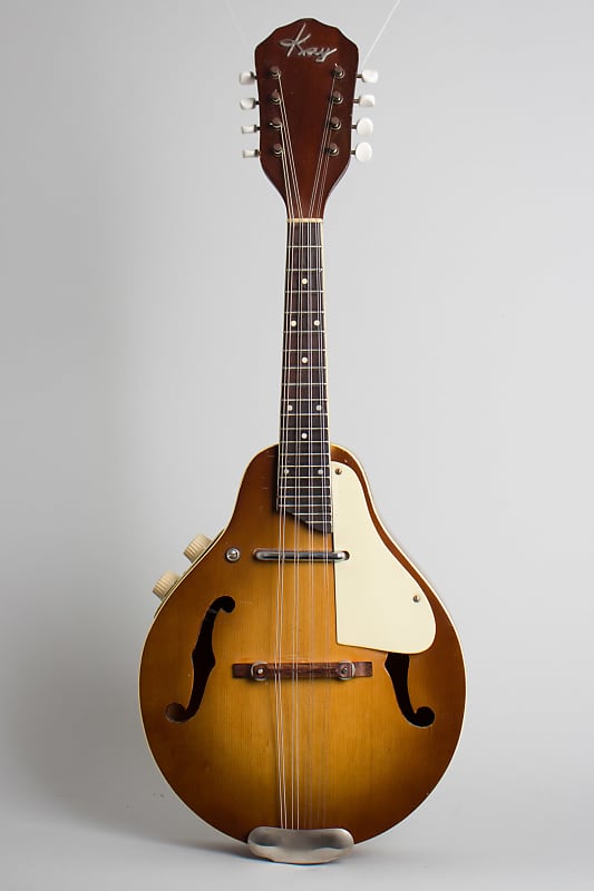 Kay  K-95 Hollow Body Electric Mandolin (1958), ser. #L9117-418, black hard shell case. image 1