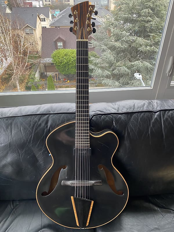 7 string handmade archtop guitar 2000 Black