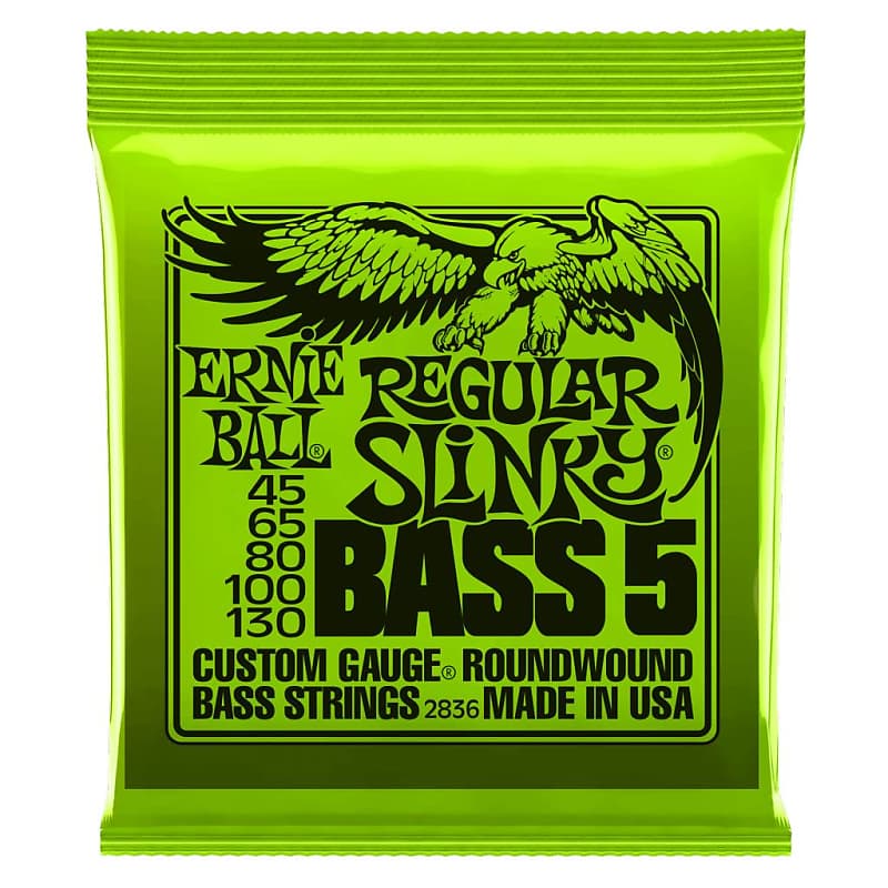 Ernie Ball 2836 Regular Slinky 5-String Bass Set, Long Scale 45-130 image 1