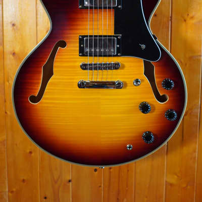 AIO SH-335 Semi-Hollow Body Guitar (ES-335 size) - Tobacco Sunburst (no case) image 2