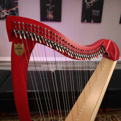 Lyon & Healy Drake Lever Harp Two-Tone Burgundy/Natural image 4