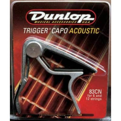 Dunlop JD-83CN Acoustic Guitar 6 Or 12 String Trigger Nickel Curved Capo for sale