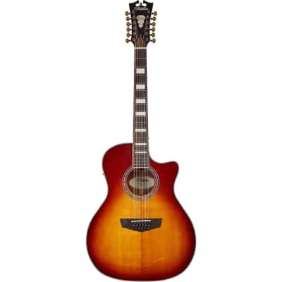 D'Angelico Premier Fulton 12-String Acoustic Electric Guitar, Ovangkol Fretboard, Iced Tea Burst image 1
