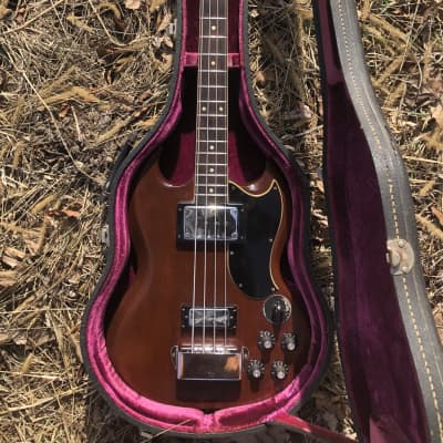 RARE 1970 Gibson EB-3 SG Bass - Embossed Pickups, Slotted, OHSC - Cherry for sale