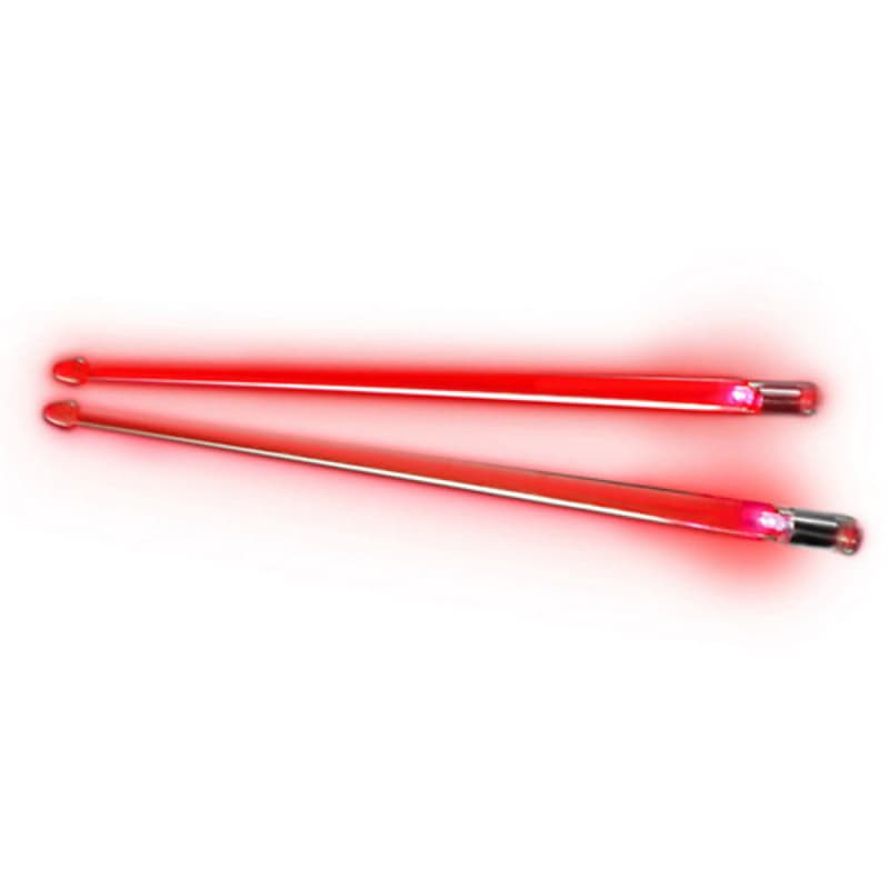 ION Firestix Light-Up Drumsticks- 1 Pair - Screaming  Red image 1