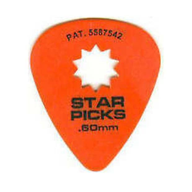 Everly Star Pick 0.60mm 12 Picks Orange image 1