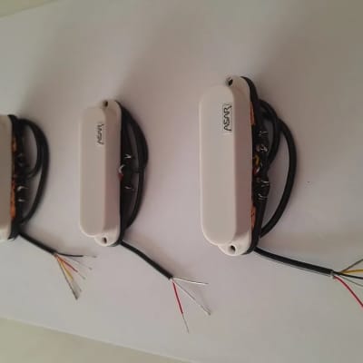 Handmade prewired SSS NEODYMIUM Stacked coils PU's Strat pickguard with HB split on N&B, volume TR BL and mid PU cutoff switch image 9