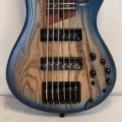 Ibanez SR606E SR Standard 6 String Bass, Ash Body, Cosmic Blue Starburst Flat image 8