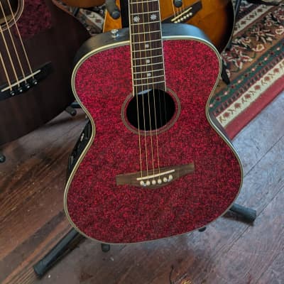 Daisy Rock 6225 Deep Pink Sparkle Acoustic Electric Guitar for sale