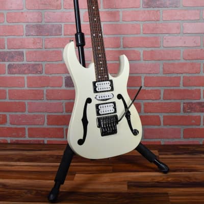 Ibanez PGM30-WH Paul Gilbert Signature with Edge Pro Tremolo White with Black F Holes Japan 2003 w/OHSC image 3