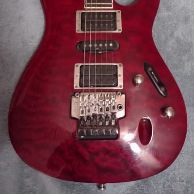 Ibanez S470 QS Electric Guitar w/DiMarzio Pickups & Case - Transparent Red for sale