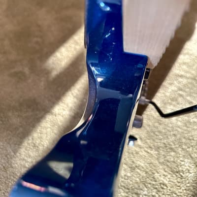 ESP LTD MH-103 QM - 2016, See Thru Blue, Left Handed image 8