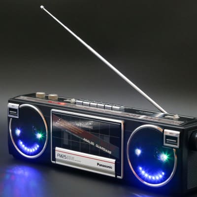 1985 Panasonic RX-FM25 Boombox, upgraded with Bluetooth, Rechargeable Battery and an LED Music Visualizer image 3