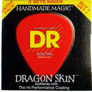 DR DSE2-10 Dragon Skin Electric Guitar Strings - Medium (10-46) 2-Pack
