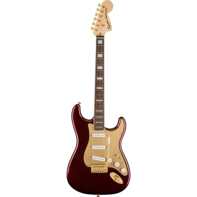 Squier 40th Anniversary Gold Edition Stratocaster - Ruby Red Metallic image 2