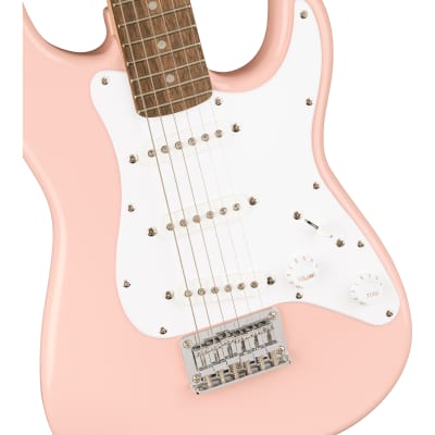 Squier (Fender) Mini Stratocaster Guitar, Laurel Fingerboard, Shell Pink image 3