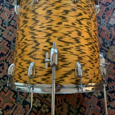 1962-1970 Slingerland 20/16/12 yellow tiger pearl vintage drums image 16