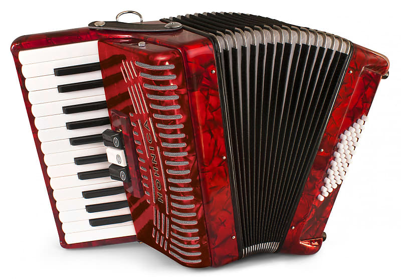 NEW Red Hohner Hohnica 1304-RED Piano Accordion MM 26 48 | Reverb