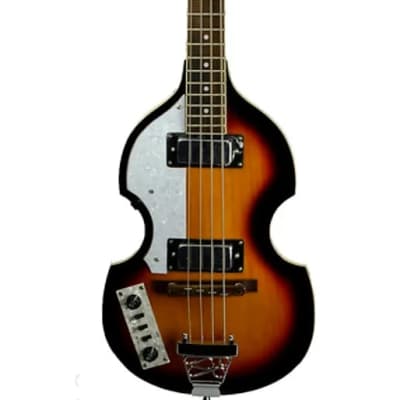 De Rosa GB-BB2-LH-TS Hollow Body Maple Neck 4-String Electric Violin Bass Guitar w/Bag - Lefty Play