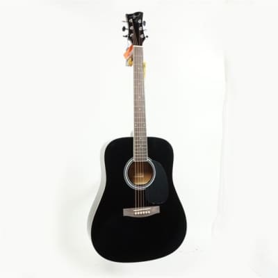 Jay Turser JJ45-BK JJ-45 Series Dreadnought Mahogany Neck 6-String Acoustic Guitar - Black image 2