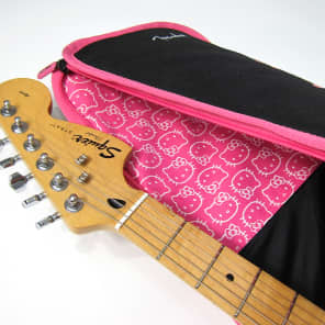 Beautiful Fender Hello Kitty Licensed Stratocaster Guitar with Black & Pink Hello Kitty Gig Bag! image 21