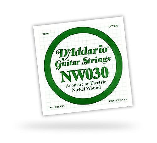 D'Addario Single .030 XL Nickel Wound String image 1