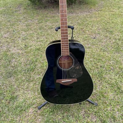 Yamaha FG720S-BL Dreadnought Acoustic Guitar 2010s - Black for sale